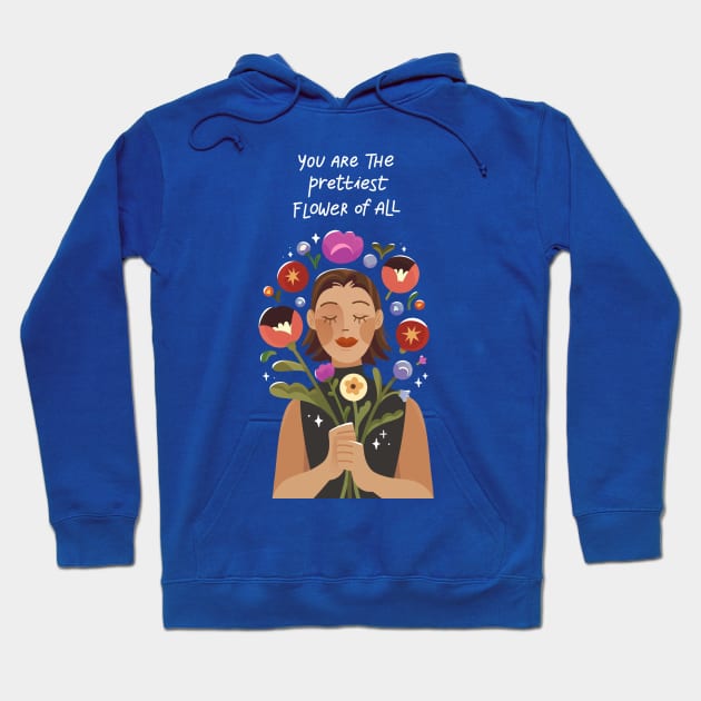 Woman With Flower Message Hoodie by Mako Design 